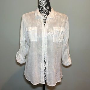 Talbots white button down blouse